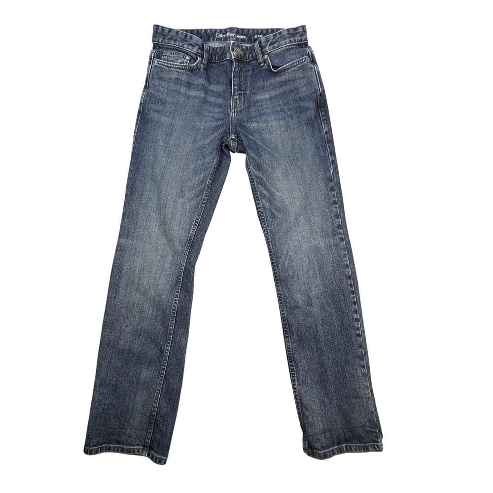 Calvin Klein Blue Straight Leg Dark Wash Denim Jeans Mens 30x30